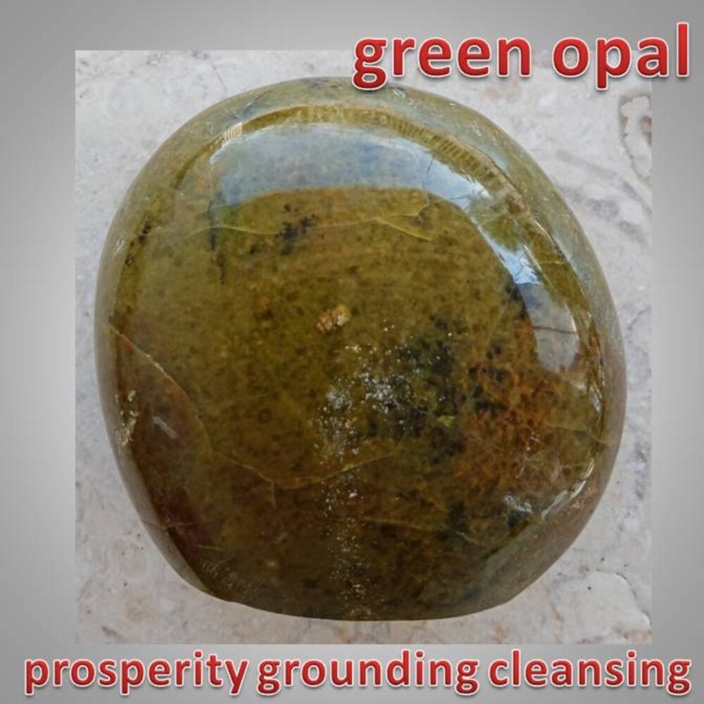 green OPAL stone rock crystal free form 02 October birthstone : GOOD FORTUNE